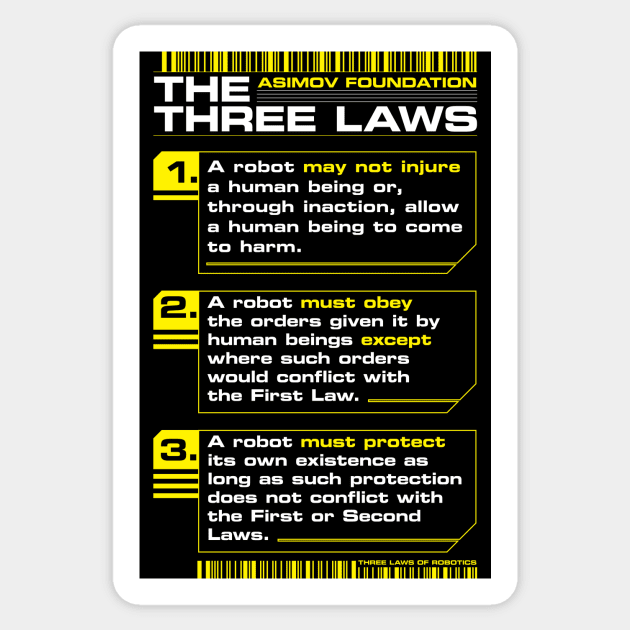 3 LAWS front//back Sticker by Krobilad